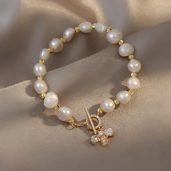 GOLICC Baroque Natural Freshwater Pearl Bracelet - Picture 5 of 10